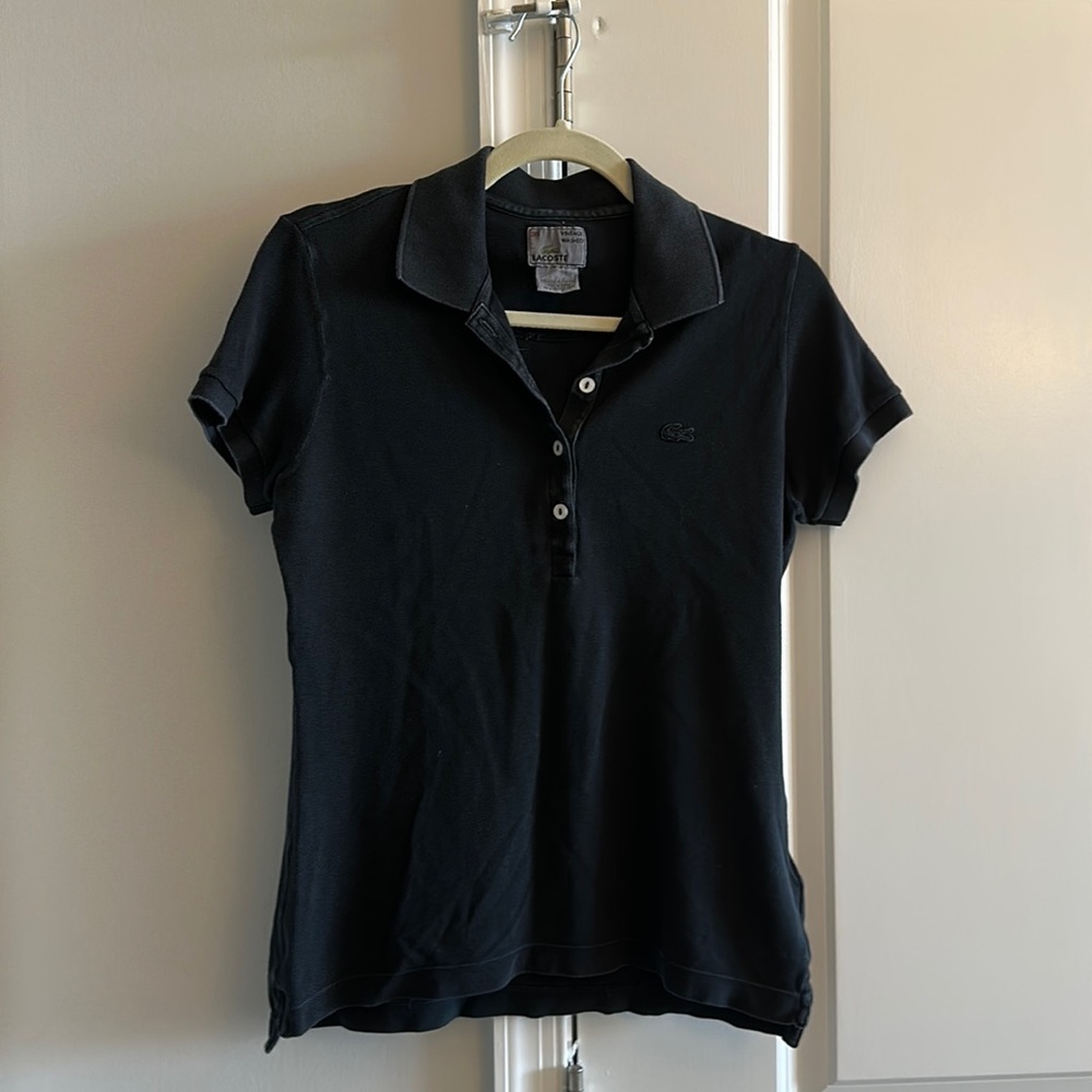 Vintage washed black Lacoste polo